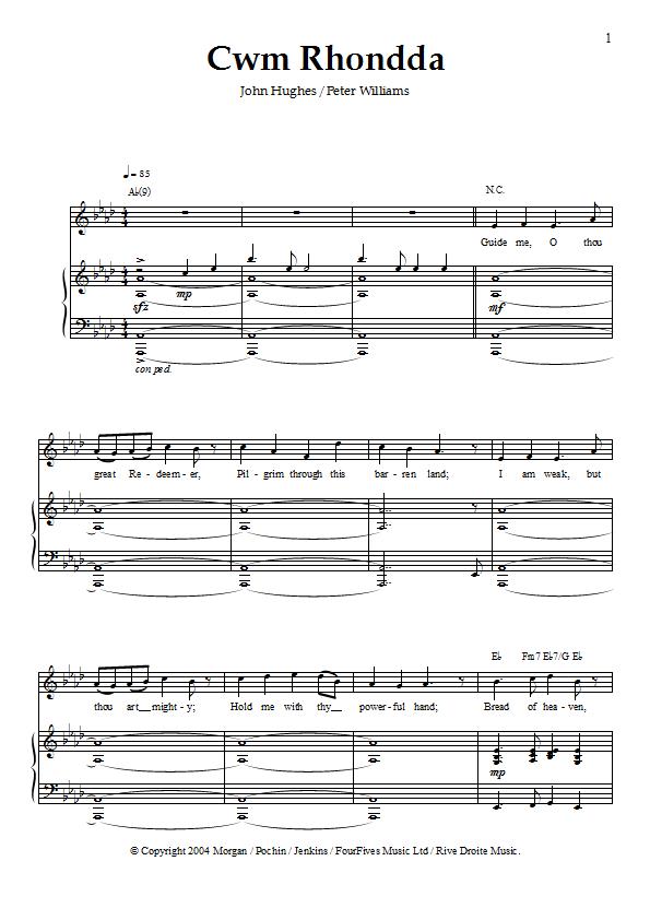 Katherine Jenkins - Cwm Rhondda / Bread Of Heaven - Wales Victorious Piano / Vocal Sheet Music : Sample Image for New Zealand