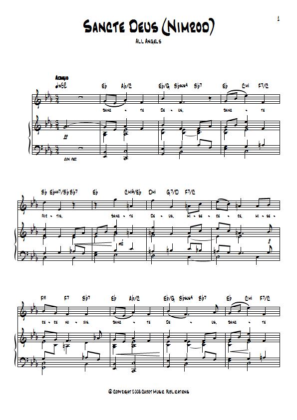 All Angels - Sancte Deus (Nimrod) Piano / Vocal Sheet Music : Sample Image for New Zealand
